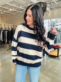 Bold Stripe Crew Sweater