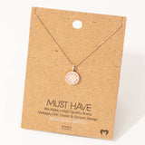 Circle Disc Pendant Necklace: G