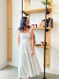 Blue Floral Striped Maxi Dress