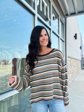 Brown Multi Crochet Sweater
