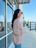 Chunky Cable Knit Cozy Sweater - Mocha