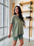 Shoreline Pima Cotton Slouchy Tee: MOSS