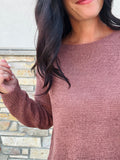 Lightweight Ribbed Detail Sweater - Clay
