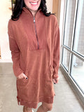 Sweatshirt Dress in Rusty Brick