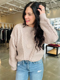 Floral Cable Knit Sweater
