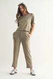 Laguna Soft Drape Cropped Pants: WARM GREY
