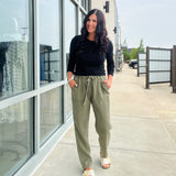 Tencel Tapered Pants -Dark Olive