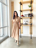 Merrow Hem Maxi Dress in Mocha