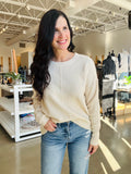 Crewneck Front Seam Sweater - Ivory