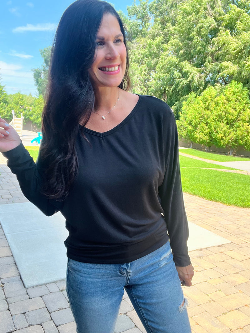 Modal Dolman Top - Black