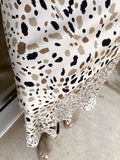 Taupe Abstract Midi Skirt