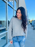 Mixed Knit Sweater - Gray