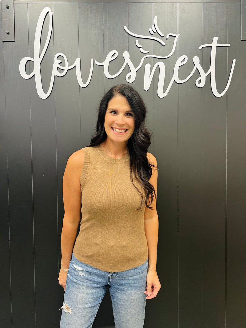 Sleeveless Rib Knit Top