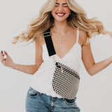 Westlyn Woven Bum Bag: Checkered Black