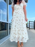 Floral Front Tie Midi Dress