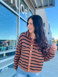 Stripe Collared Pocket Cardi