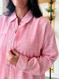 Pinstripe Button Down Shirt - Red