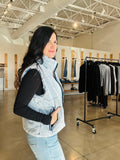 Denim-ish Vintage Wash Puffer Vest