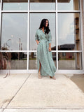 Abstract Print Maxi Shirt Dress