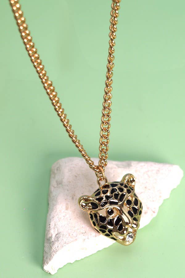LEOPARD RHINESTONE NECKLACE