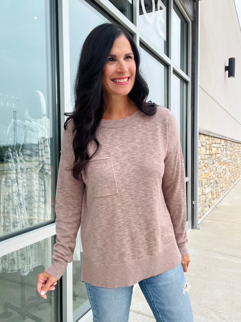 Slub Yarn Sweater - Mocha