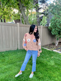 Floral Knit Button Up Cardigan