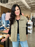 Quilted Vest - Olive