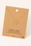 Gold Dipped Horse Shoe And Cz Charm Necklace: G