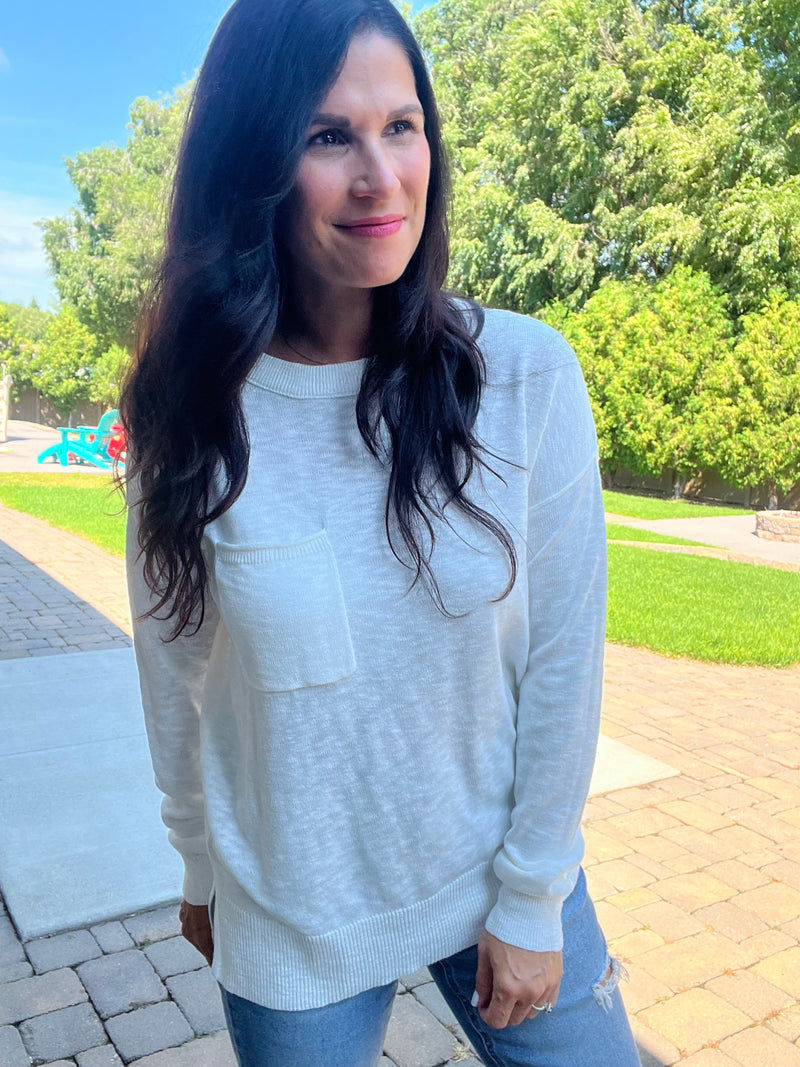 Slub Yarn Sweater - Off White