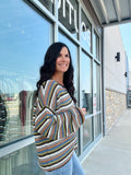 Brown Multi Crochet Sweater