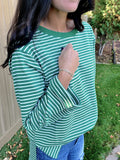 French Terry Striped Top