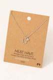 Gold Dipped Horse Shoe And Cz Charm Necklace: G