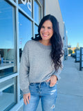 Mixed Knit Sweater - Gray