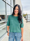 Soft Waffle Pocket Tee - Heather Juniper