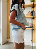 High Rise Tummy Control Shorts - White