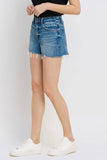 Vervet High Rise Distressed Hem Shorts