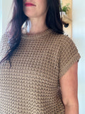 Crochet Short Sleeve Top - Tan