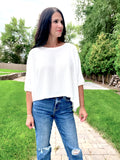 White Crop Dolman Top