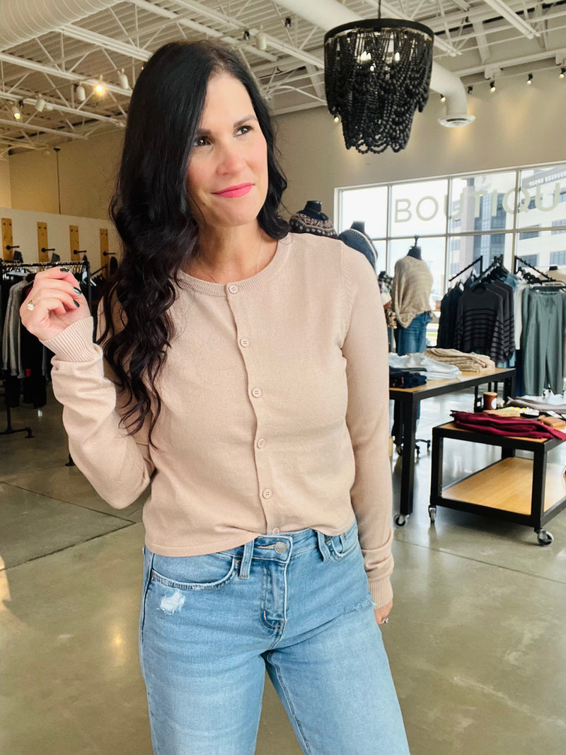Button Up Cardi - Mocha