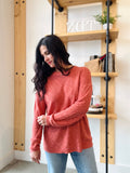 Lightweight Cotton Slub Sweater - Poppy