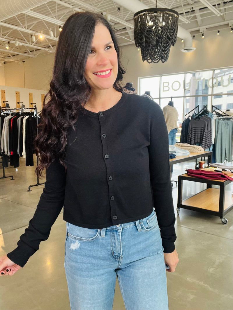 Button Up Cardi - Black