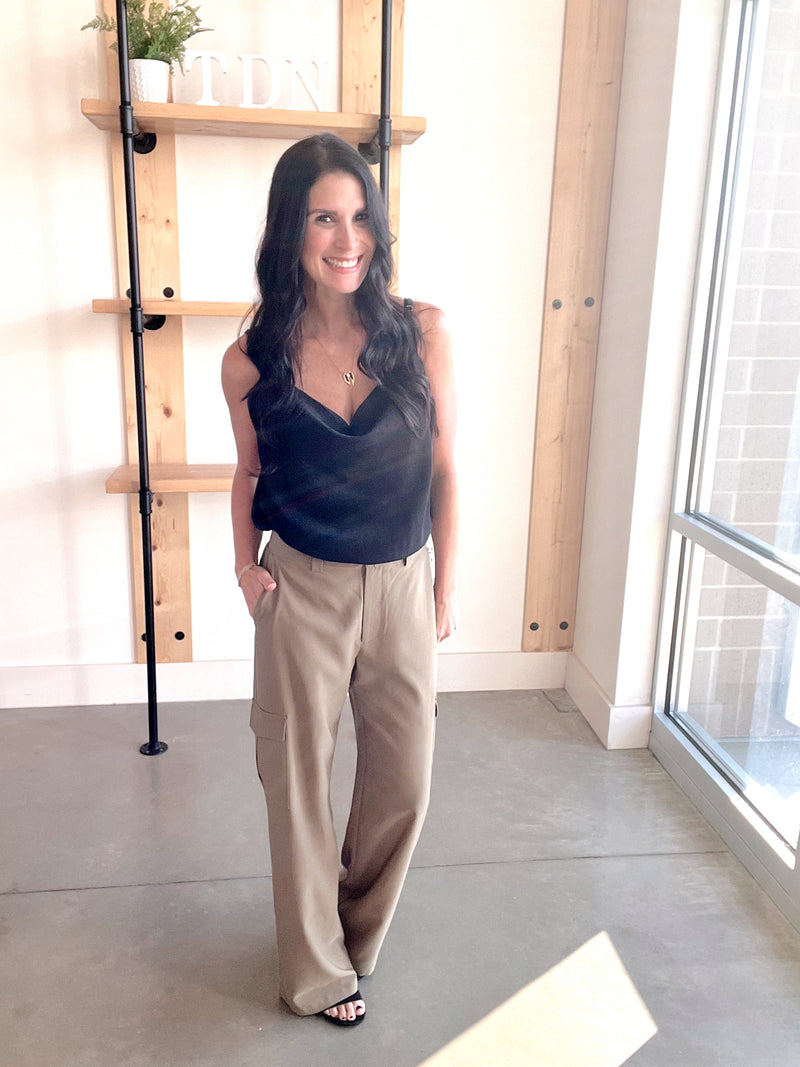 Tencel Cargo Pants in Olive