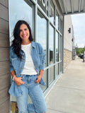 Cotton Fleece Oversized Denim-ish Shacket