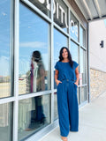 Dark Chambray Wide Leg Pants