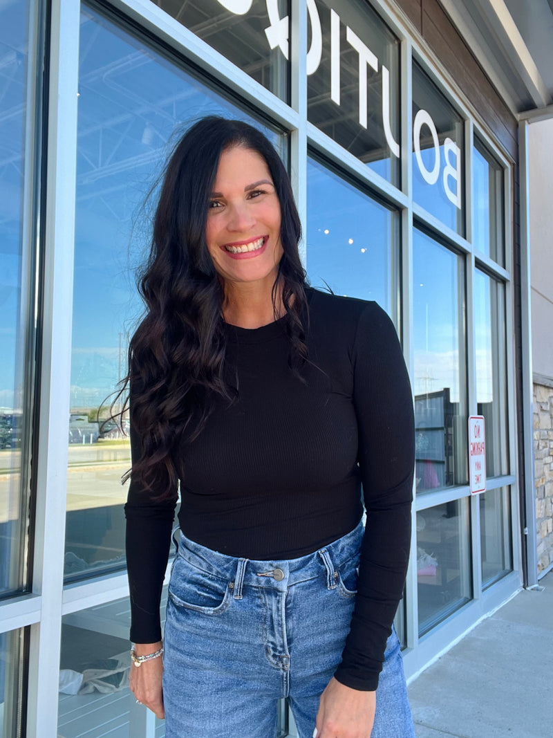 Long Sleeve Body Suit - Black