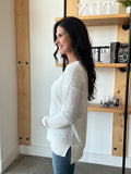 Slub Yarn Sweater in Off White