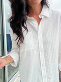 Pinstripe Button Down Shirt - Off White