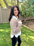 Layered V-neck Cableknit Sweater
