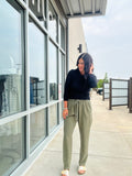 Tencel Tapered Pants -Dark Olive
