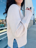 Mock Neck Sweater - Light Khaki